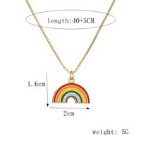 Ig Style Simple Style Pentagram Rainbow Heart Shape Copper Enamel Plating Inlay Zircon Gold Plated Pendant Necklace sku image 6