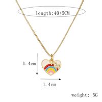 Ig Style Simple Style Pentagram Rainbow Heart Shape Copper Enamel Plating Inlay Zircon Gold Plated Pendant Necklace sku image 1