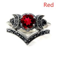 Retro Star Alloy Inlay Artificial Gemstones Women's Rings sku image 8