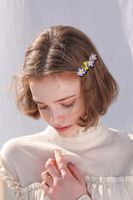 Mode Blume Metall Überzug Künstliche Perlen Haarklammer 1 Stück main image 5