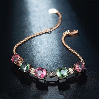 Fashion Square Copper Inlay Artificial Gemstones Bracelets main image 3