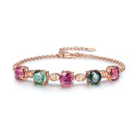 Fashion Square Copper Inlay Artificial Gemstones Bracelets sku image 1