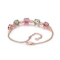 Fashion Square Copper Inlay Artificial Gemstones Bracelets main image 2