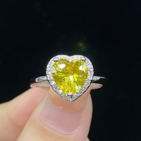 1 Piece Fashion Heart Shape Copper Inlay Artificial Gemstones Women's Rings main image 4