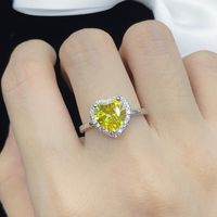 1 Piece Fashion Heart Shape Copper Inlay Artificial Gemstones Women's Rings main image 1