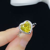 1 Piece Fashion Heart Shape Copper Inlay Artificial Gemstones Women's Rings main image 3