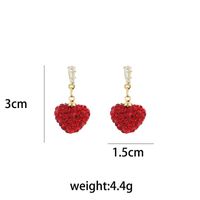 1 Pair French Style Simple Style Heart Shape Alloy Drop Earrings main image 2