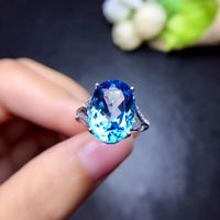 1 Piece Fashion Oval Copper Inlay Artificial Gemstones Women's Rings main image 5