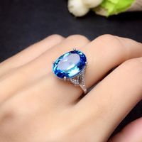 1 Piece Fashion Oval Copper Inlay Artificial Gemstones Women's Rings main image 1