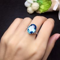1 Piece Fashion Oval Copper Inlay Artificial Gemstones Women's Rings main image 2