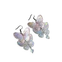 1 Pair Fashion Heart Shape Butterfly Arylic Valentine's Day Women's Drop Earrings main image 5