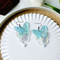 1 Pair Fashion Heart Shape Butterfly Arylic Valentine's Day Women's Drop Earrings sku image 3