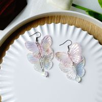 1 Pair Fashion Heart Shape Butterfly Arylic Valentine's Day Women's Drop Earrings sku image 4