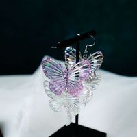 1 Pair Fashion Heart Shape Butterfly Arylic Valentine's Day Women's Drop Earrings main image 3
