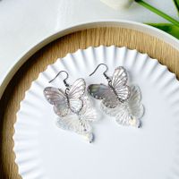 1 Pair Fashion Heart Shape Butterfly Arylic Valentine's Day Women's Drop Earrings sku image 1