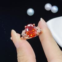 1 Piece Elegant Oval Copper Inlay Zircon 18k Gold Plated Women's Rings main image 5
