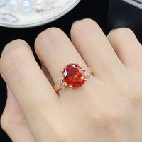 1 Piece Elegant Oval Copper Inlay Zircon 18k Gold Plated Women's Rings main image 1