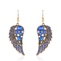 1 Pair Retro Wings Metal Inlay Artificial Gemstones Women's Ear Hook main image 3