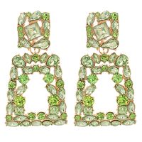 1 Pair Fashion Trapezoid Alloy Hollow Out Rhinestones Women's Chandelier Earrings Drop Earrings sku image 2