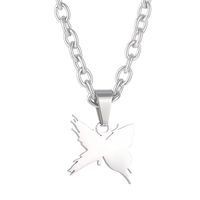 Mode Schmetterling Rostfreier Stahl Überzug Halskette Mit Anhänger 1 Stück sku image 1