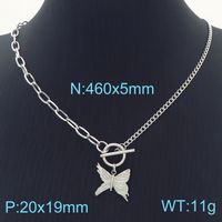Fashion Butterfly Stainless Steel Plating Pendant Necklace 1 Piece sku image 2