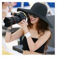 Women's Vacation Solid Color Big Eaves Sun Hat main image 3