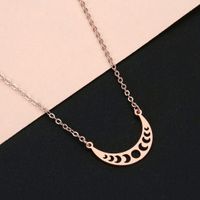 Fashion Moon Stainless Steel Plating Pendant Necklace 1 Piece main image 4