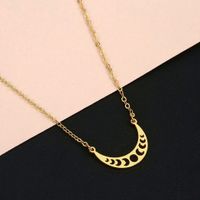 Fashion Moon Stainless Steel Plating Pendant Necklace 1 Piece sku image 1