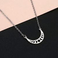 Fashion Moon Stainless Steel Plating Pendant Necklace 1 Piece main image 2