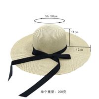 Women's Vacation Solid Color Bowknot Big Eaves Straw Hat main image 3
