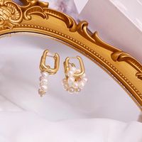 1 Pair Elegant Geometric Pearl Earrings sku image 2