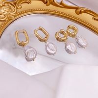 1 Pair Elegant Geometric Pearl Earrings main image 2