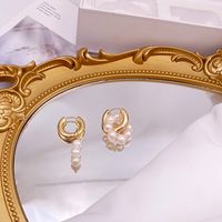 1 Pair Elegant Geometric Pearl Earrings sku image 1