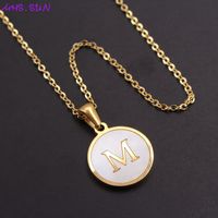 Fashion Letter Stainless Steel Plating Shell Pendant Necklace main image 5
