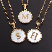 Fashion Letter Stainless Steel Plating Shell Pendant Necklace main image 4