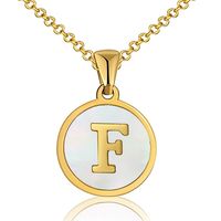 Fashion Letter Stainless Steel Plating Shell Pendant Necklace sku image 6