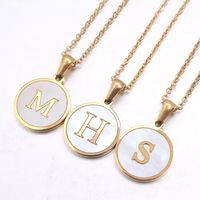 Fashion Letter Stainless Steel Plating Shell Pendant Necklace main image 1