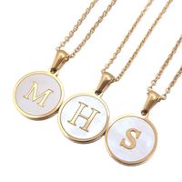 Fashion Letter Stainless Steel Plating Shell Pendant Necklace main image 3