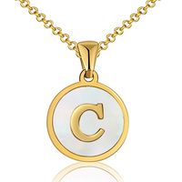 Fashion Letter Stainless Steel Plating Shell Pendant Necklace sku image 3
