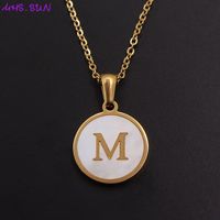 Fashion Letter Stainless Steel Plating Shell Pendant Necklace main image 2