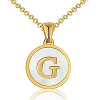 Fashion Letter Stainless Steel Plating Shell Pendant Necklace sku image 7