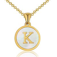 Fashion Letter Stainless Steel Plating Shell Pendant Necklace sku image 10