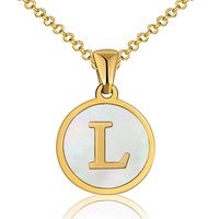 Fashion Letter Stainless Steel Plating Shell Pendant Necklace sku image 11