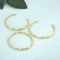 Simple Style C Shape Bamboo Stainless Steel 18K Gold Plated Bangle In Bulk main image 9