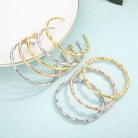 Simple Style C Shape Bamboo Stainless Steel 18K Gold Plated Bangle In Bulk main image 11