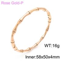 Simple Style C Shape Bamboo Stainless Steel 18K Gold Plated Bangle In Bulk sku image 8
