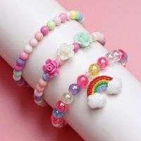 1 Set Sweet Rainbow Arylic Girl's Bracelets main image 4