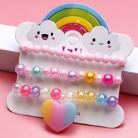 1 Juego Dulce Forma De Corazón Arílico Niños Pulsera sku image 1