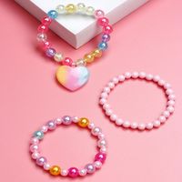 1 Jeu Sucré Forme De Cœur Arylique Enfants Bracelets main image 4