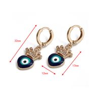 1 Pair Fashion Devil's Eye Alloy Enamel Plating Inlay Rhinestones Women's Drop Earrings sku image 6